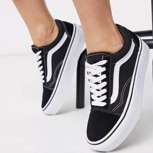 Vans Old Skool Black Platform Sneakers Women 7.5 (NEW)